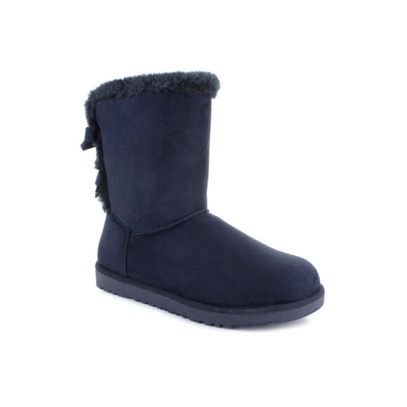 Jessica Cline Women's 8.5M Navy Blue Elloree Winter Boots with Bow Ties - Picture 1 of 9